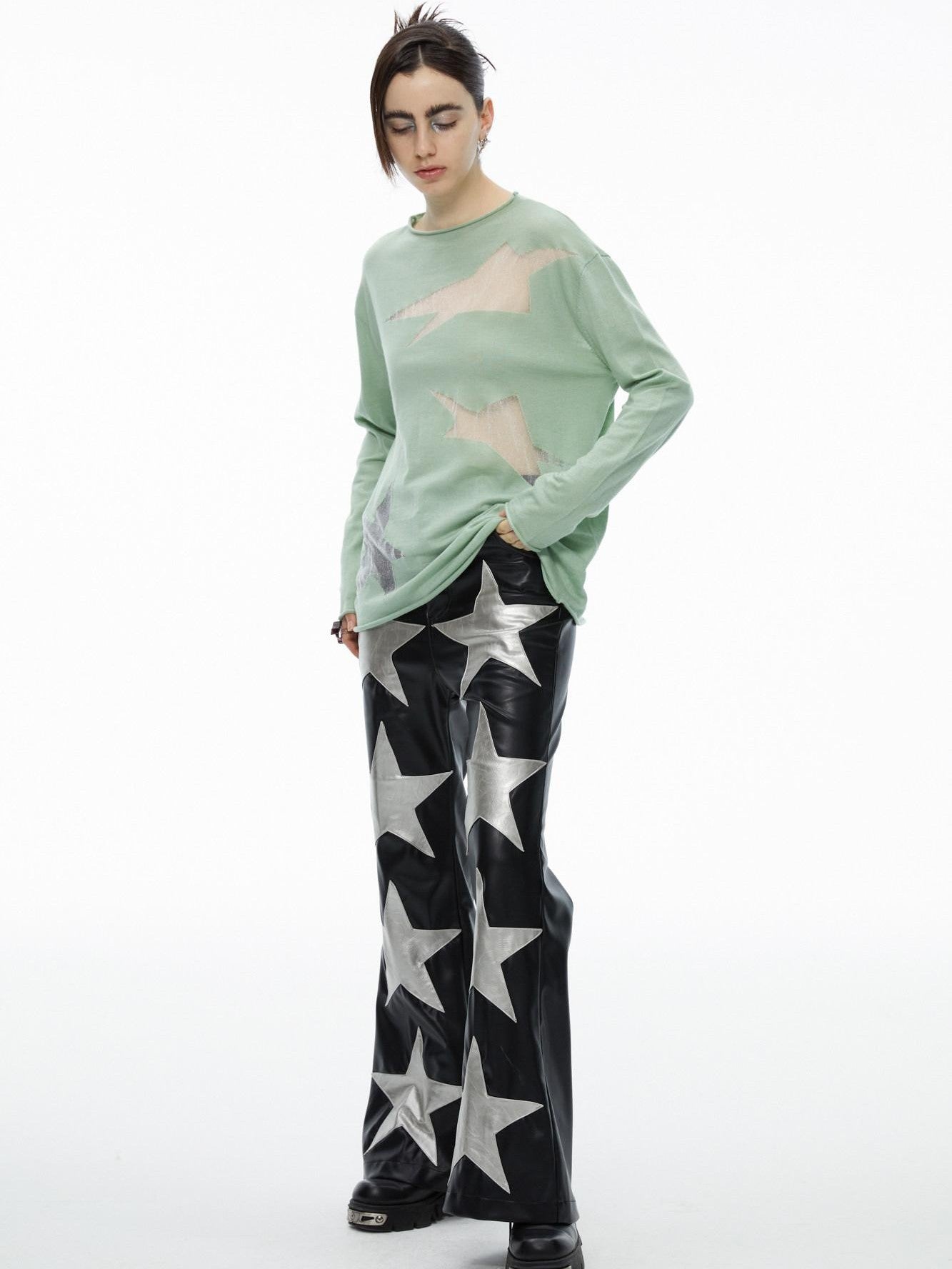 QUORRA S CHORD Star Openwork Ultra Thin Oversized Women&