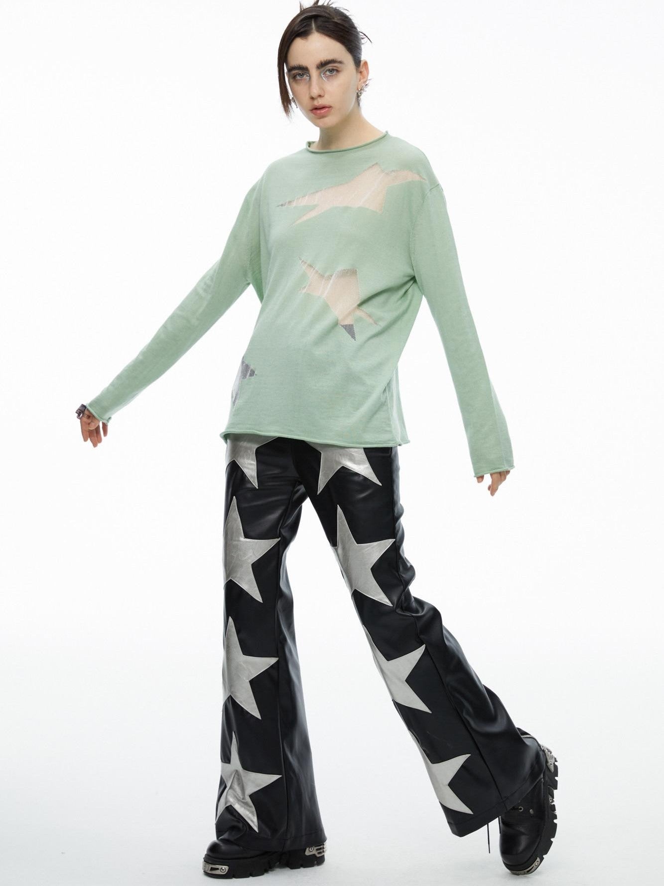 QUORRA S CHORD Star Openwork Ultra Thin Oversized Women&