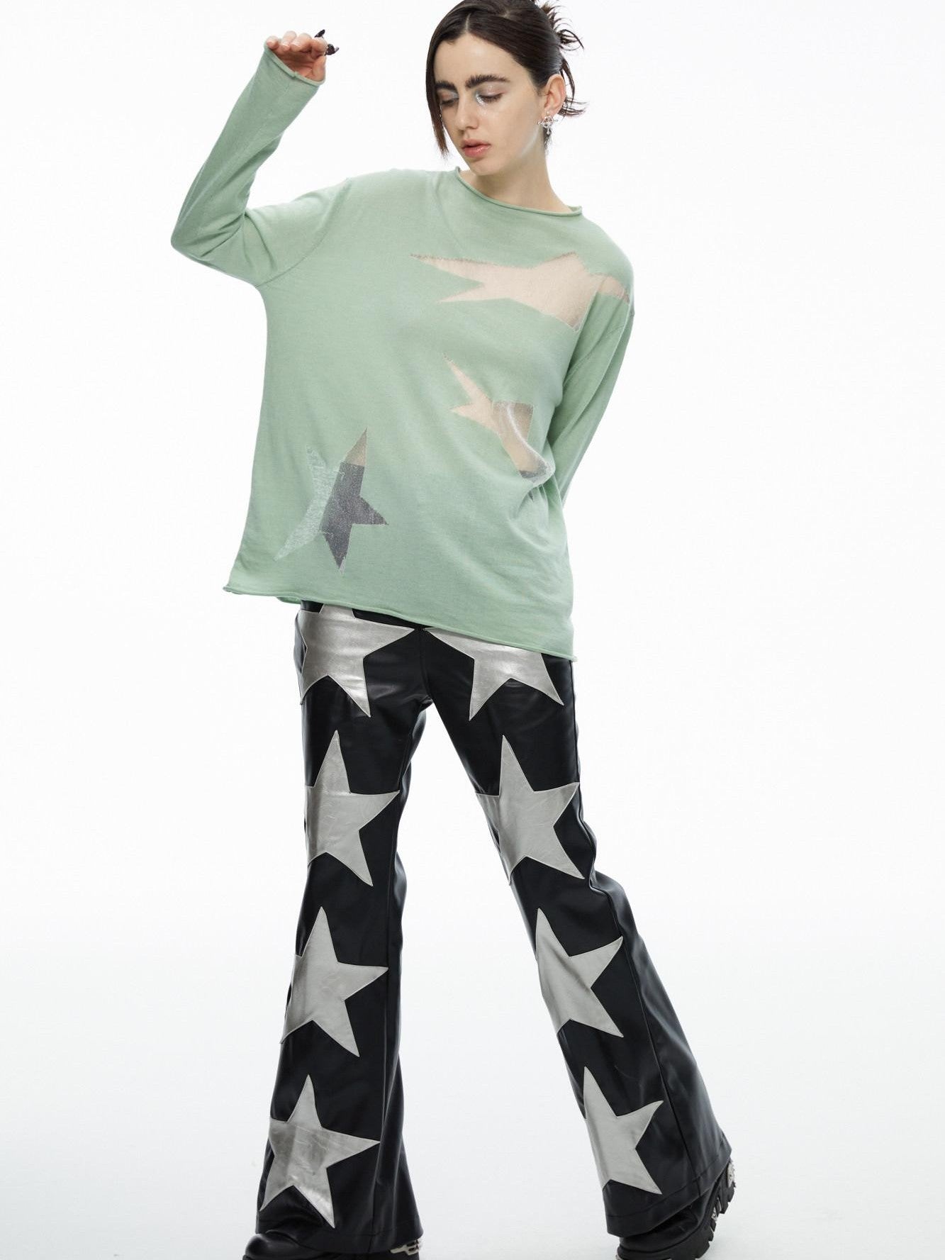 QUORRA S CHORD Star Openwork Ultra Thin Oversized Women&