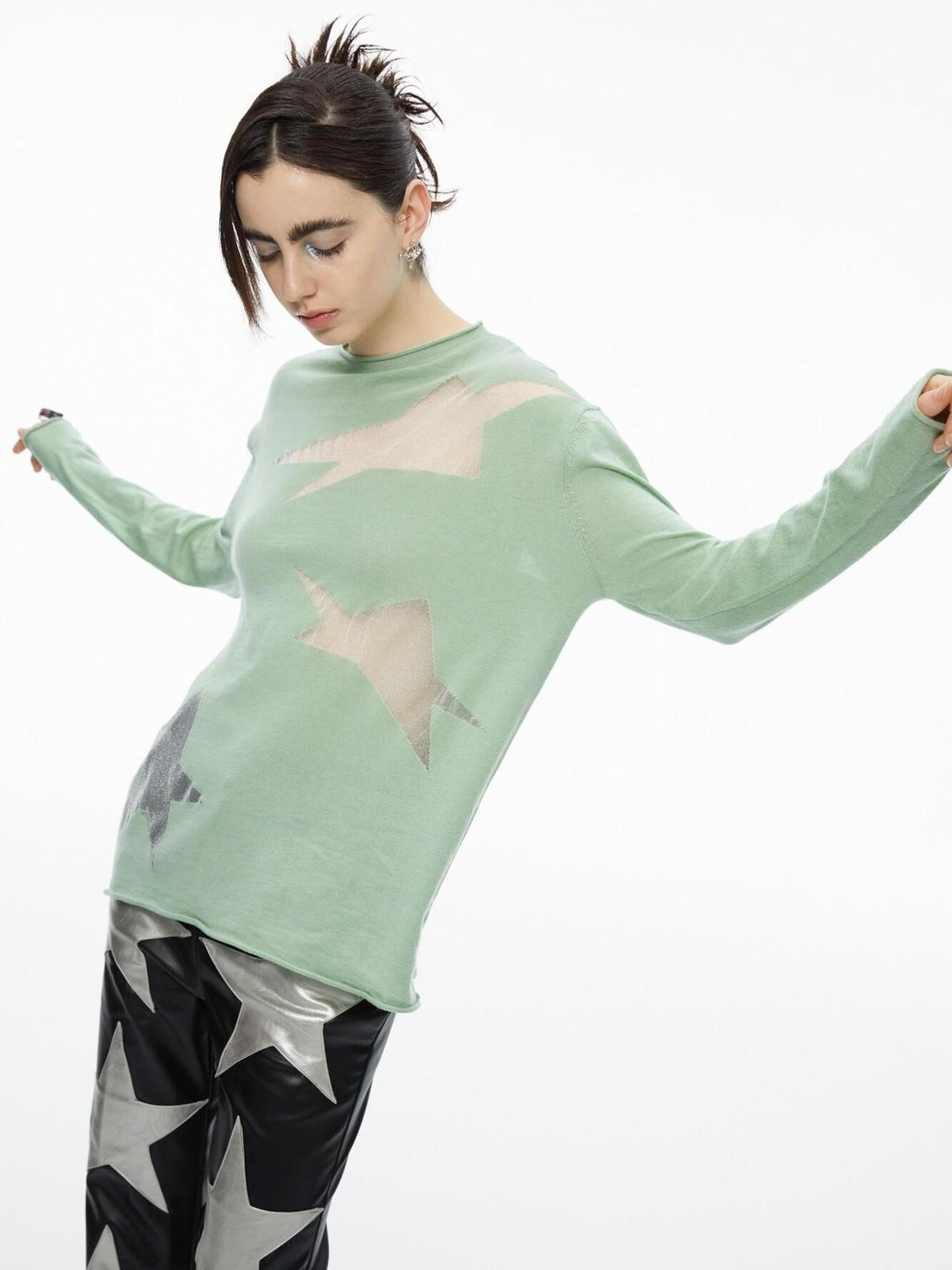 QUORRA S CHORD Star Openwork Ultra Thin Oversized Women&