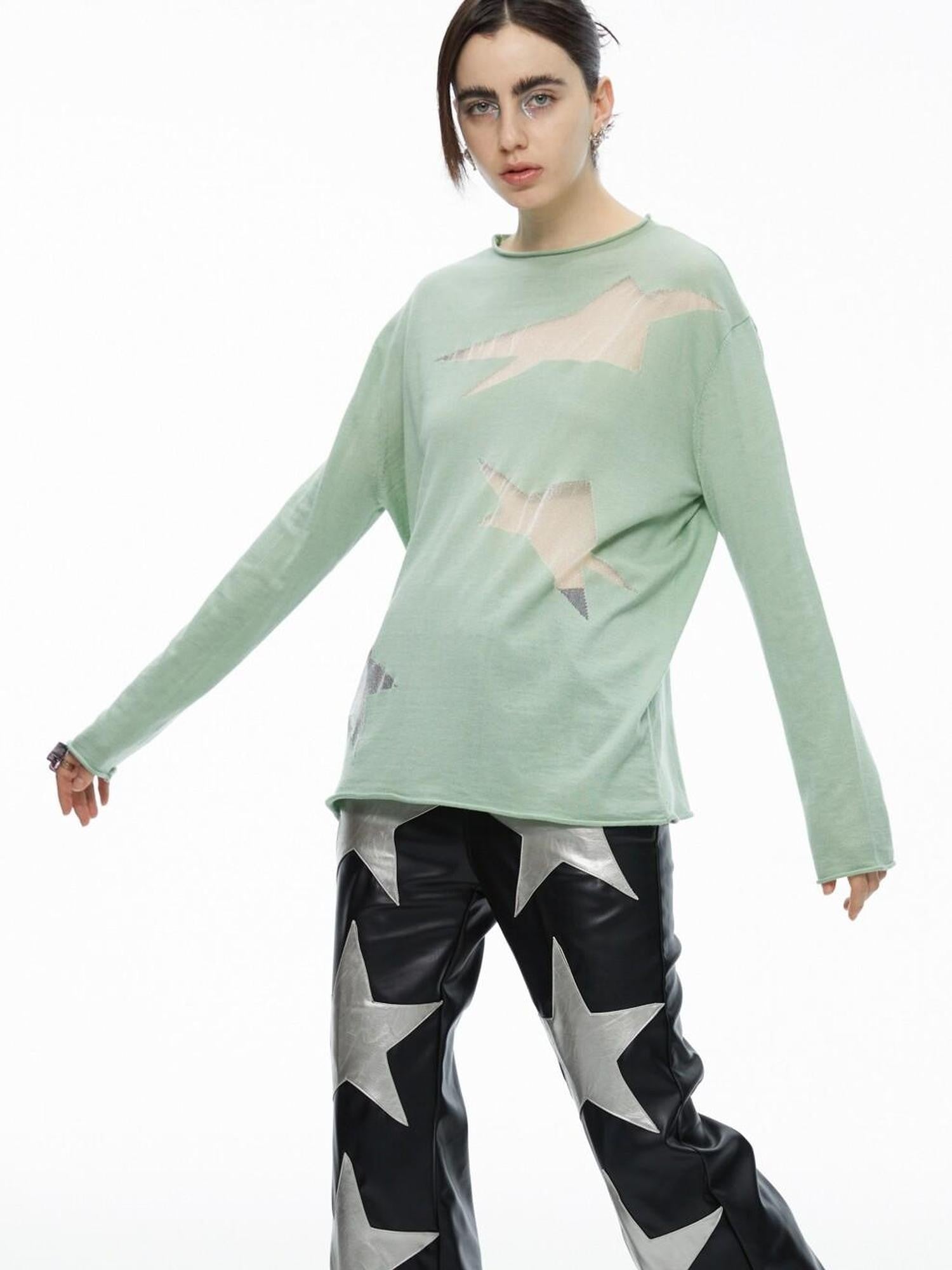 QUORRA S CHORD Star Openwork Ultra Thin Oversized Women&