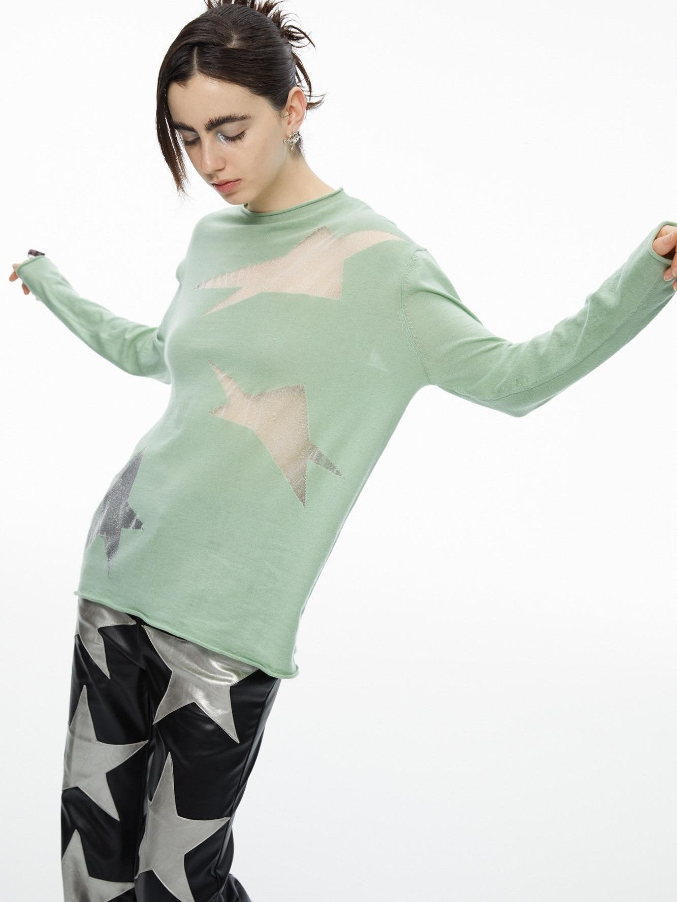 QUORRA S CHORD Star Openwork Ultra Thin Oversized Women&