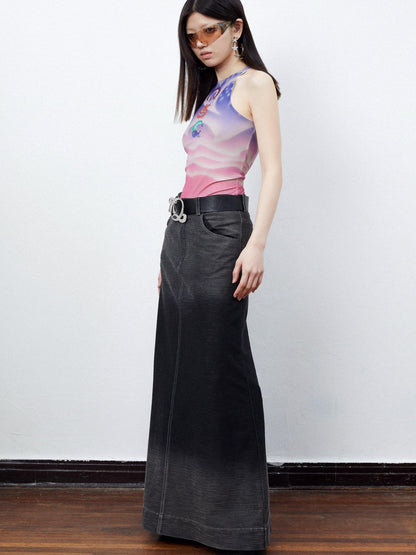 QUORRA S CHORD Sunset Pink Dreamy Floral Bird Print Chinese Street Style Women&