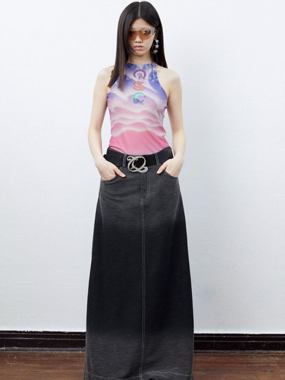 QUORRA S CHORD Sunset Pink Dreamy Floral Bird Print Chinese Street Style Women&