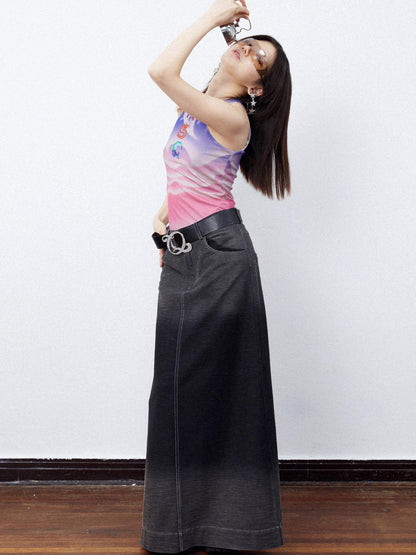 QUORRA S CHORD Sunset Pink Dreamy Floral Bird Print Chinese Street Style Women&