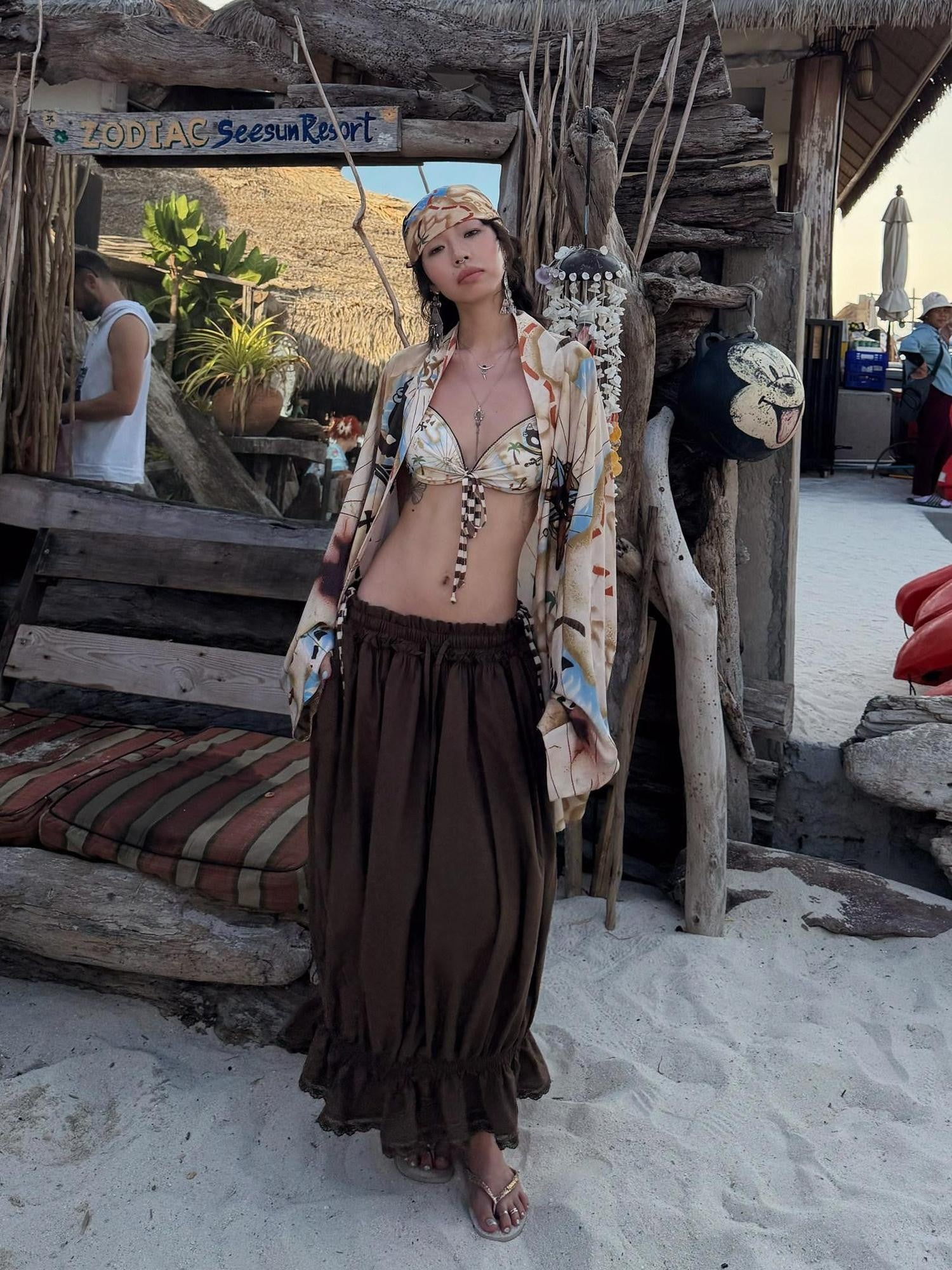 QUORRA S CHORD Treasure Map Print Pirate Cape Women&