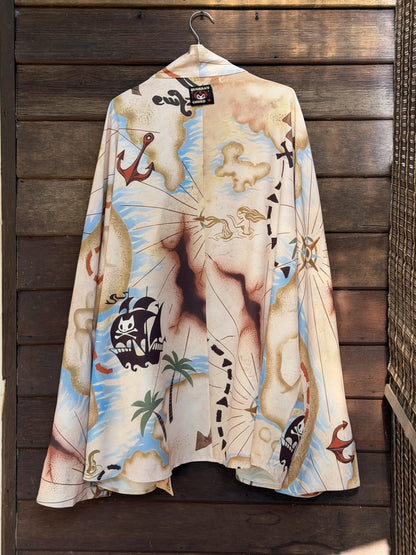 QUORRA S CHORD Treasure Map Print Pirate Cape Women&