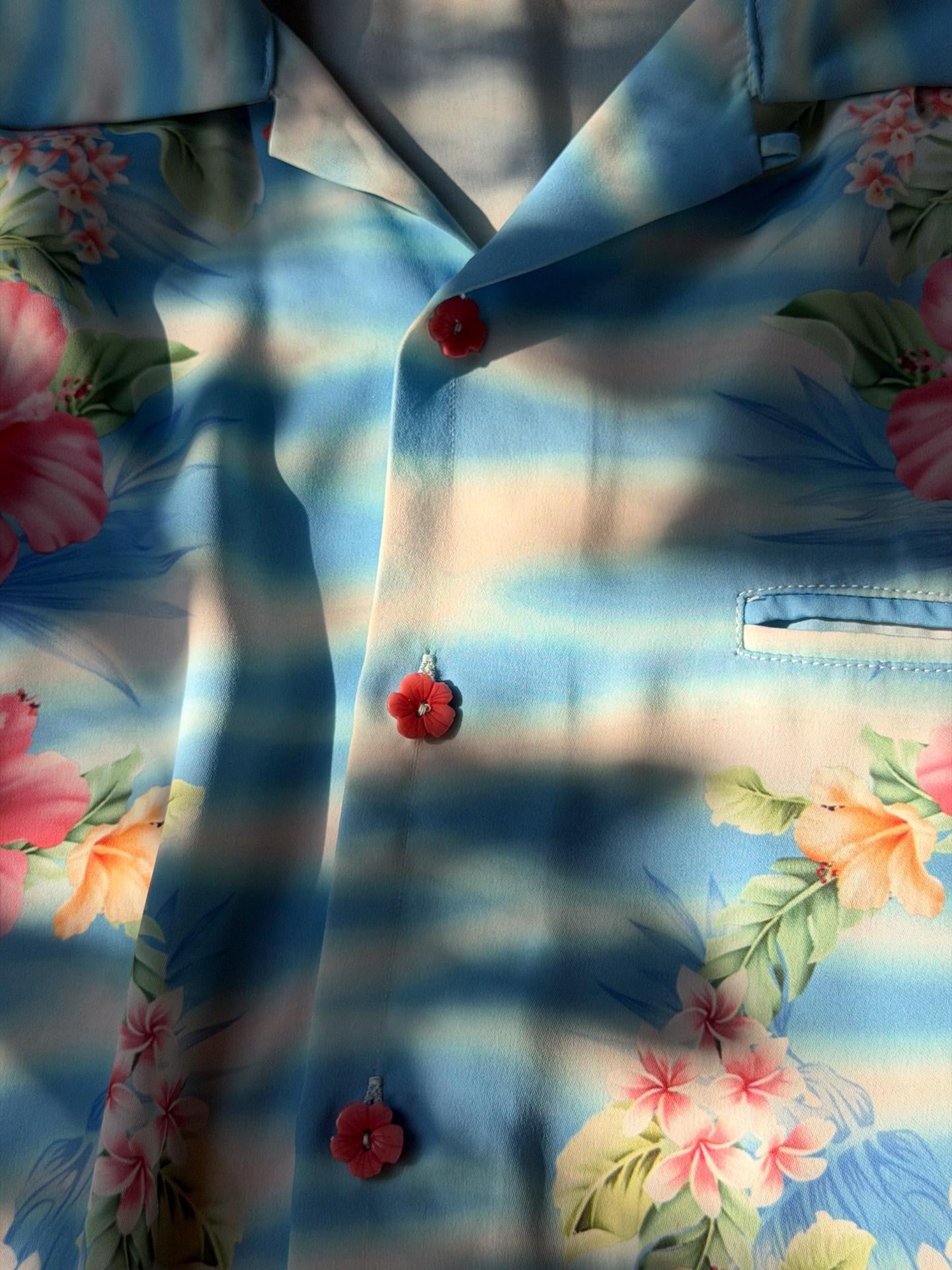 QUORRA S CHORD Tropical Hibiscus Garland Ocean Print Women&