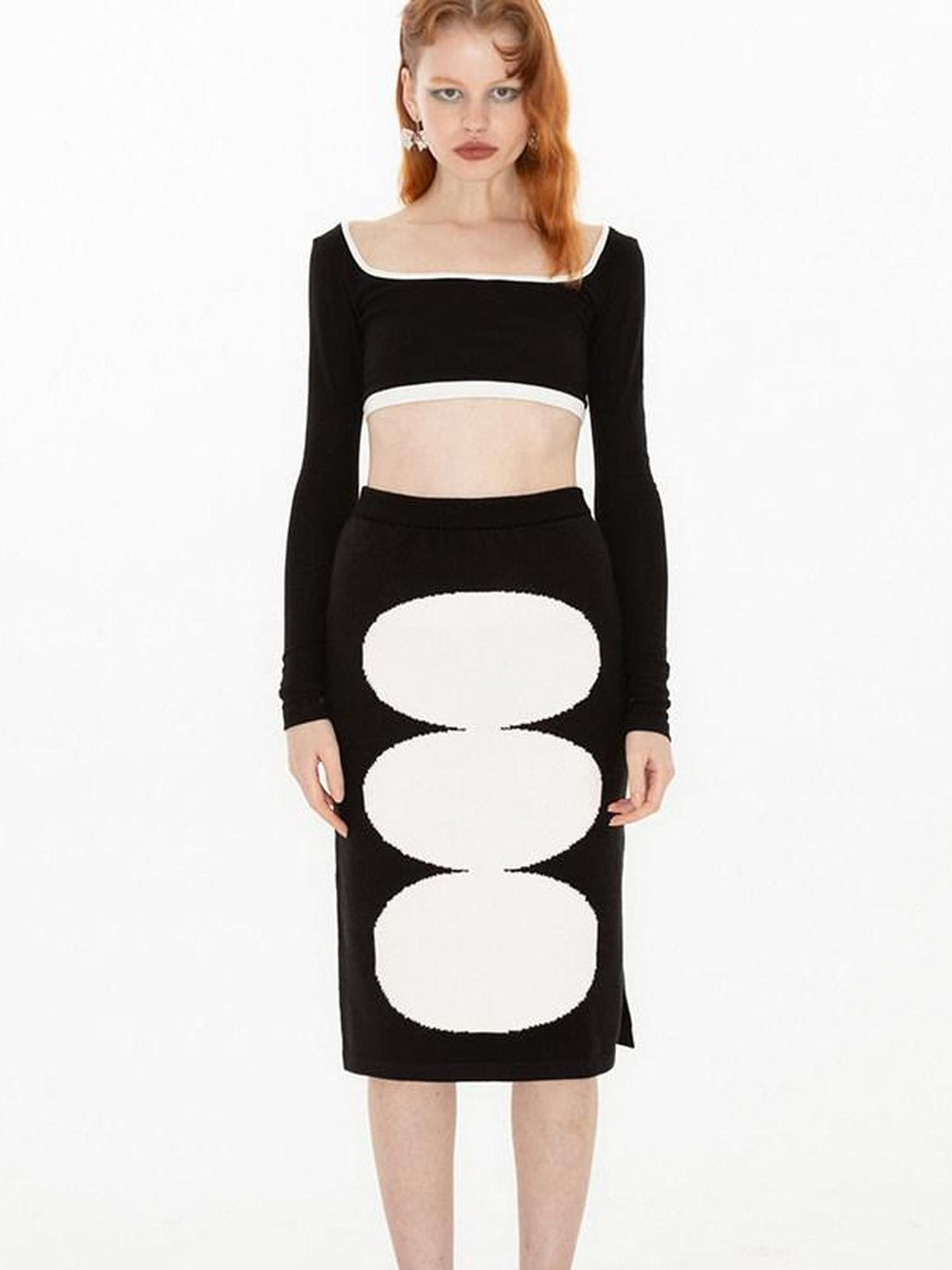 QUORRA S CHORD Visual Geometric Circle Jacquard Straight Women&