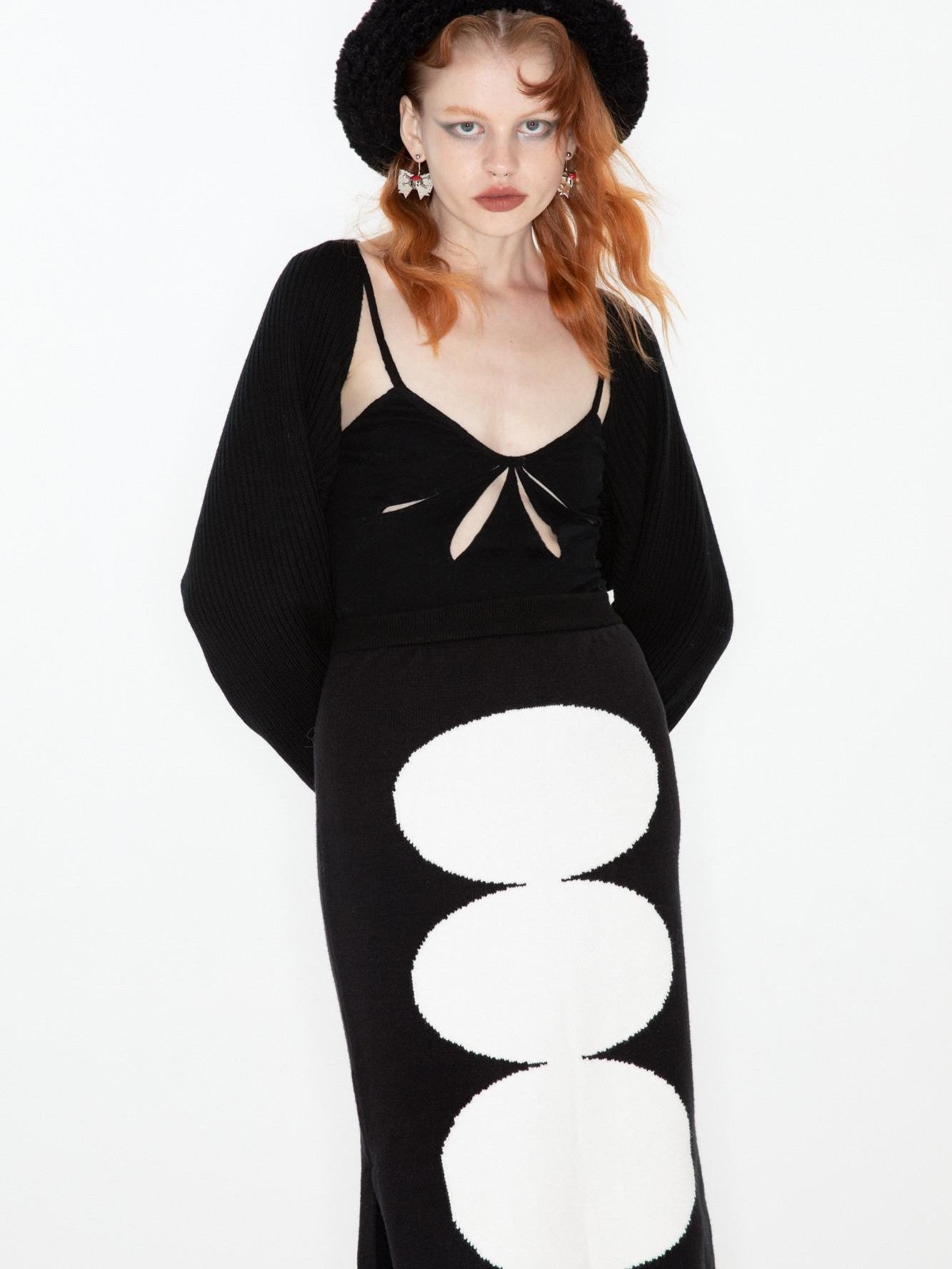 QUORRA S CHORD Visual Geometric Circle Jacquard Straight Women&