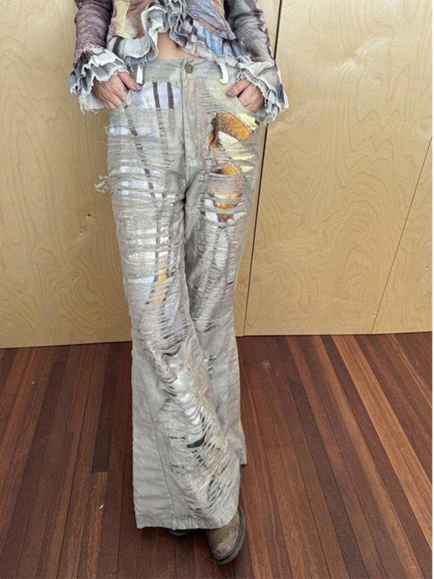 QUORRA S CHORD Washed Ripped Patchwork Women&