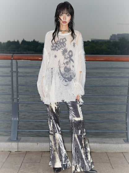 QUORRA S CHORD Water Ripple Tie Dye Sporty Cargo Elastic Waist Women&