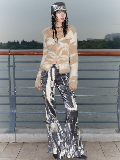 QUORRA S CHORD Water Ripple Tie Dye Sporty Cargo Elastic Waist Women&