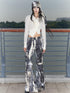 QUORRA S CHORD Water Ripple Tie Dye Sporty Cargo Elastic Waist Women&