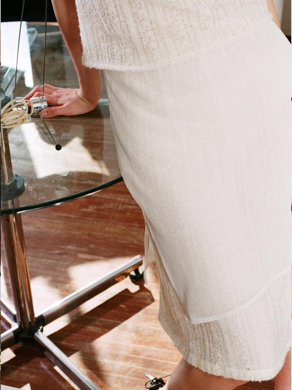 QUORRA S CHORD White Cheongsam Side Slit Women&