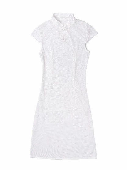 QUORRA S CHORD White Cheongsam Side Slit Women&