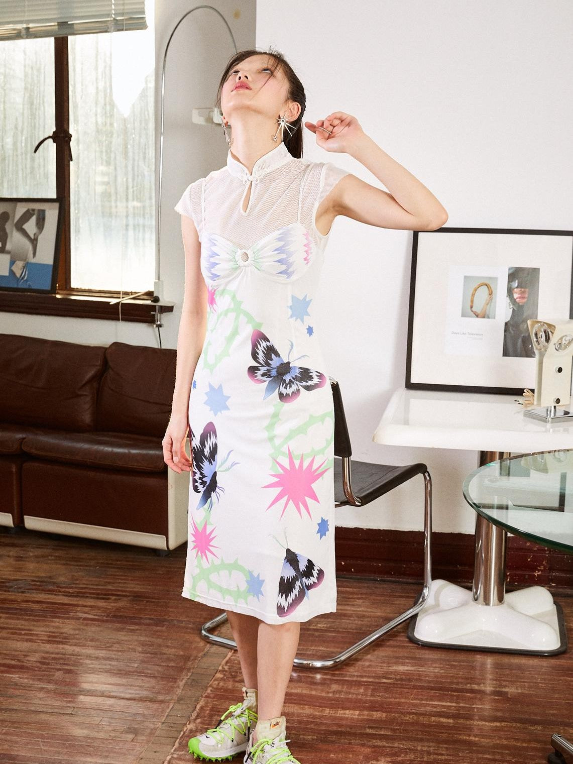 QUORRA S CHORD White Cheongsam Side Slit Women&