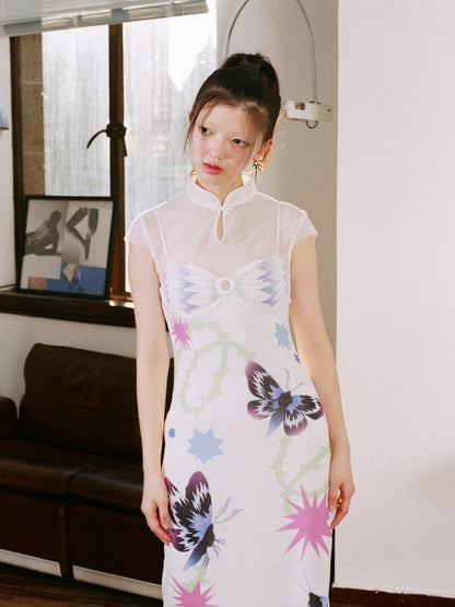 QUORRA S CHORD White Cheongsam Side Slit Women&