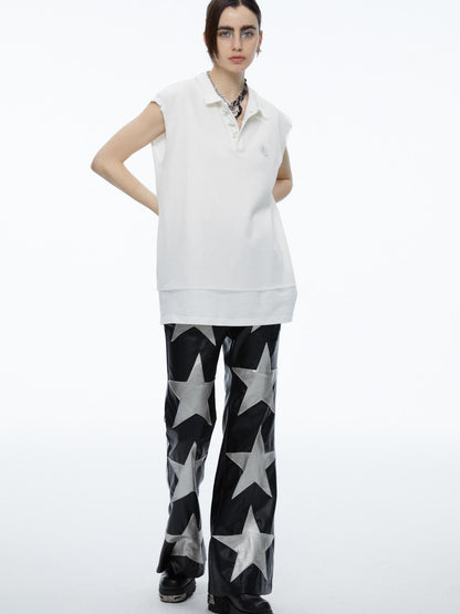 QUORRA S CHORD White Mesh Polo Frayed Hem Women&