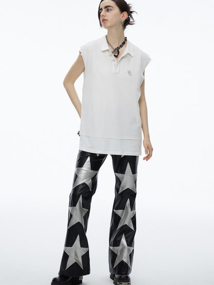 QUORRA S CHORD White Mesh Polo Frayed Hem Women&