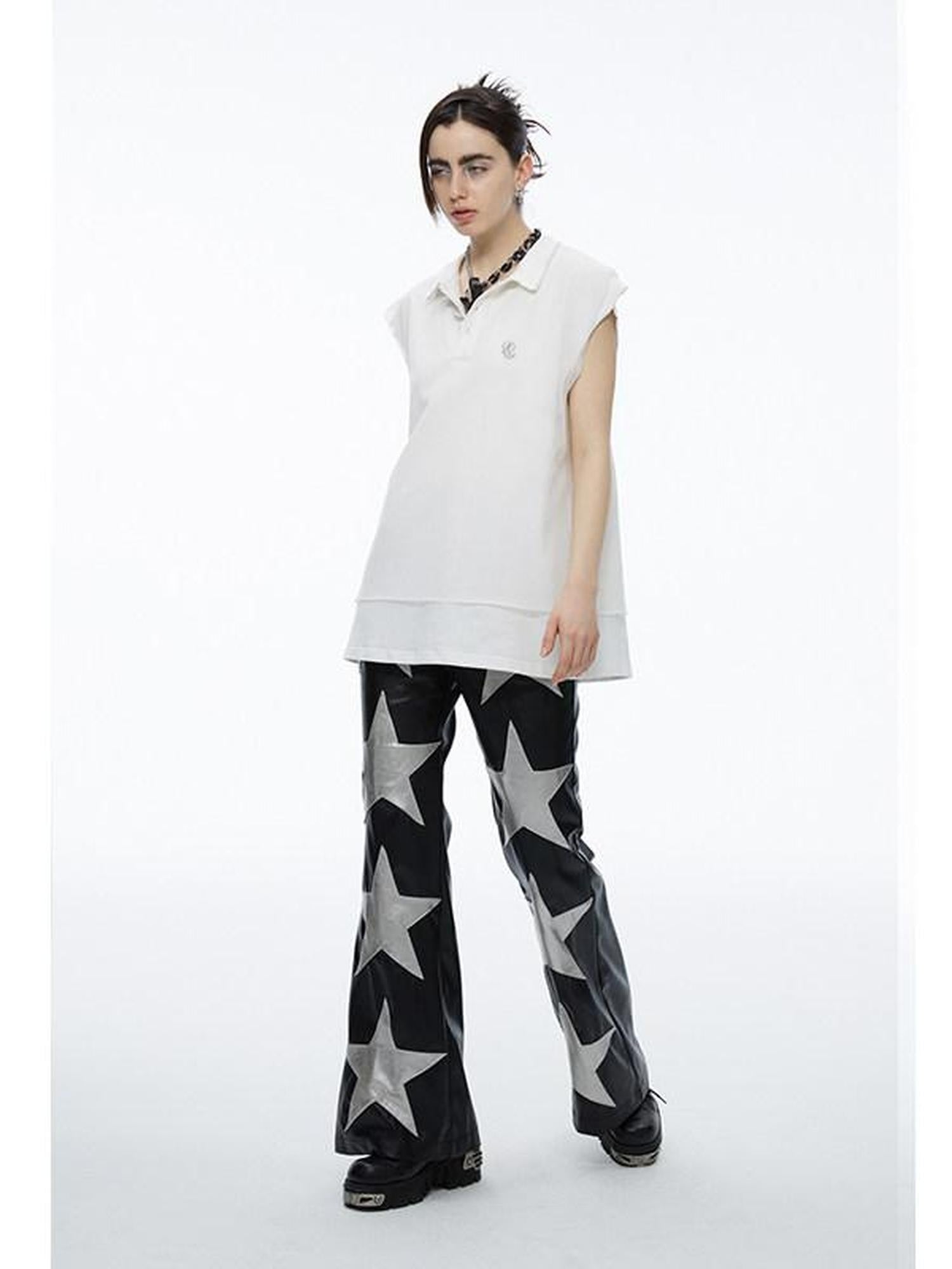 QUORRA S CHORD White Mesh Polo Frayed Hem Women&
