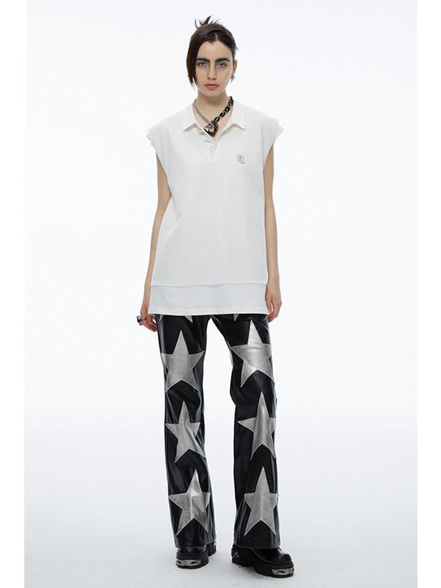 QUORRA S CHORD White Mesh Polo Frayed Hem Women&