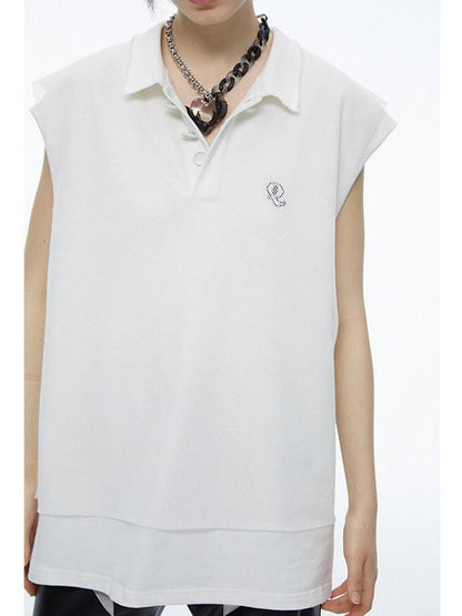 QUORRA S CHORD White Mesh Polo Frayed Hem Women&