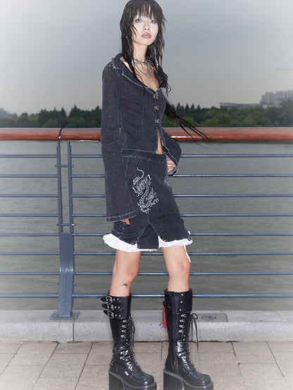 QUORRA S CHORD Wide Round Neck Detachable Fur Collar Women&
