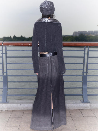 QUORRA S CHORD Wide Round Neck Detachable Fur Collar Women&