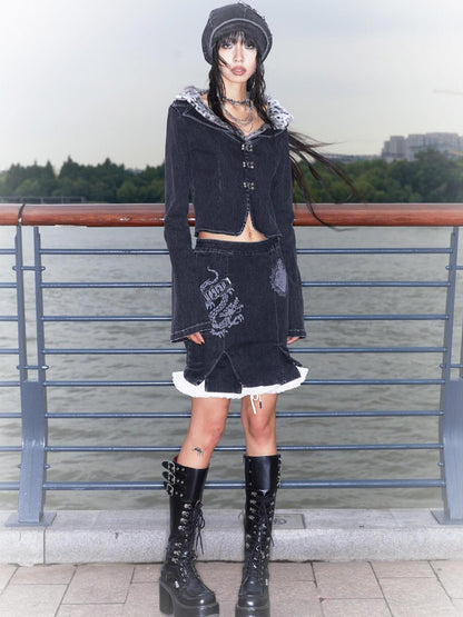 QUORRA S CHORD Wide Round Neck Detachable Fur Collar Women&