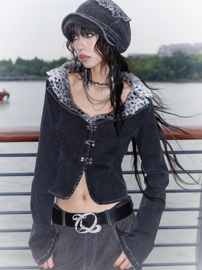 QUORRA S CHORD Wide Round Neck Detachable Fur Collar Women&