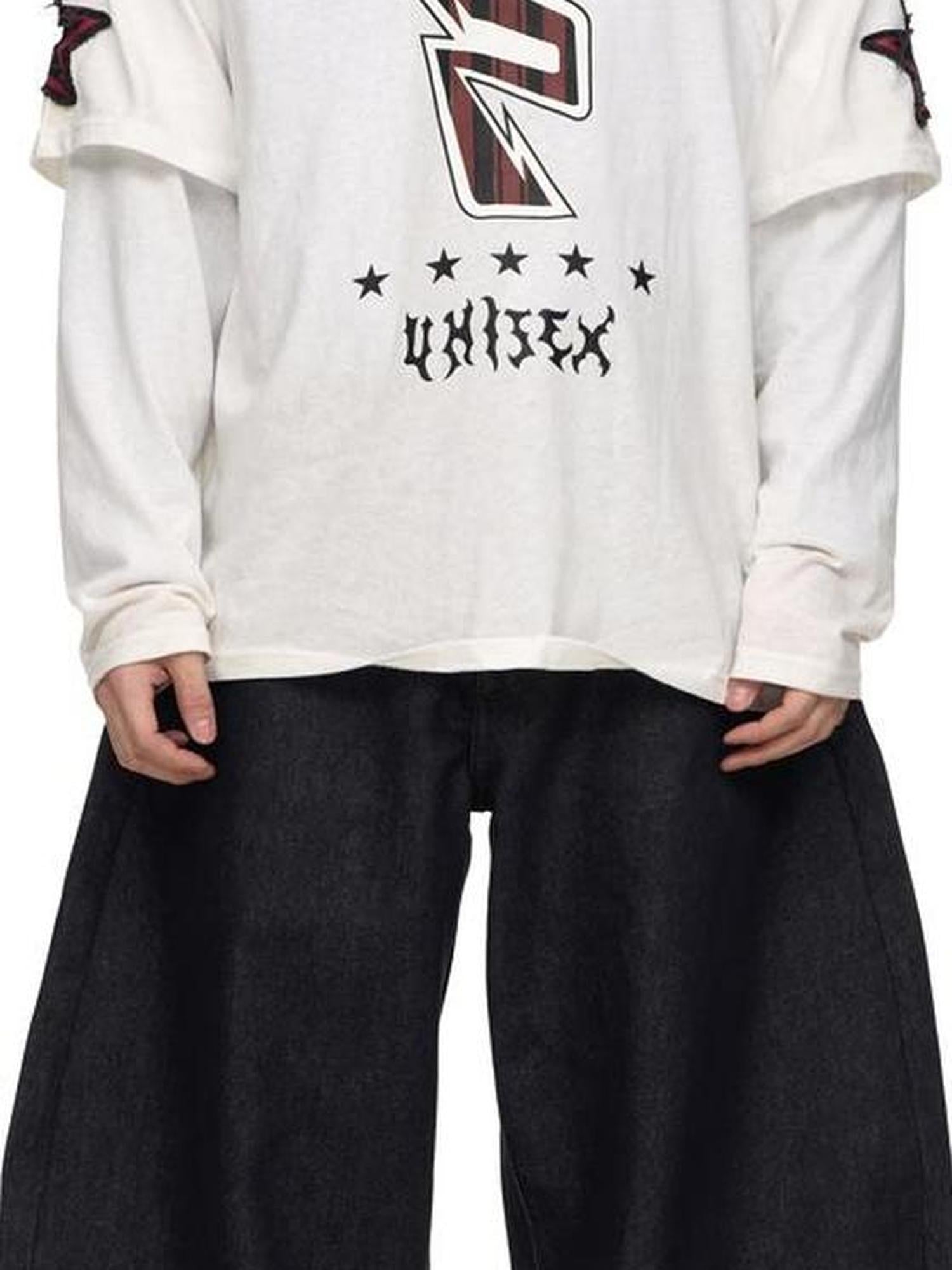 Peoplesense Quick Dry Embroidered Loose Fit Sporty Long Sleeve Tee