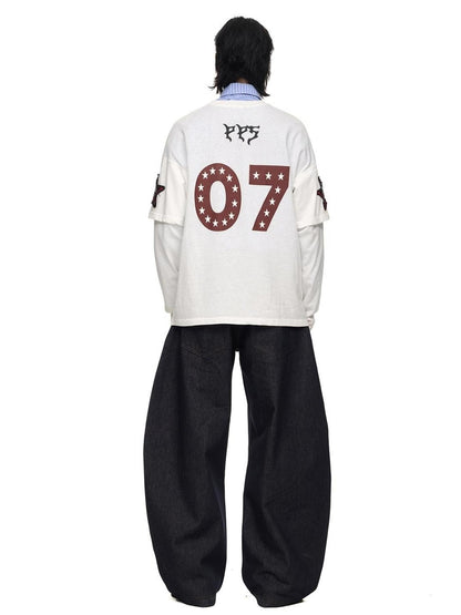 Peoplesense Quick Dry Embroidered Loose Fit Sporty Long Sleeve Tee