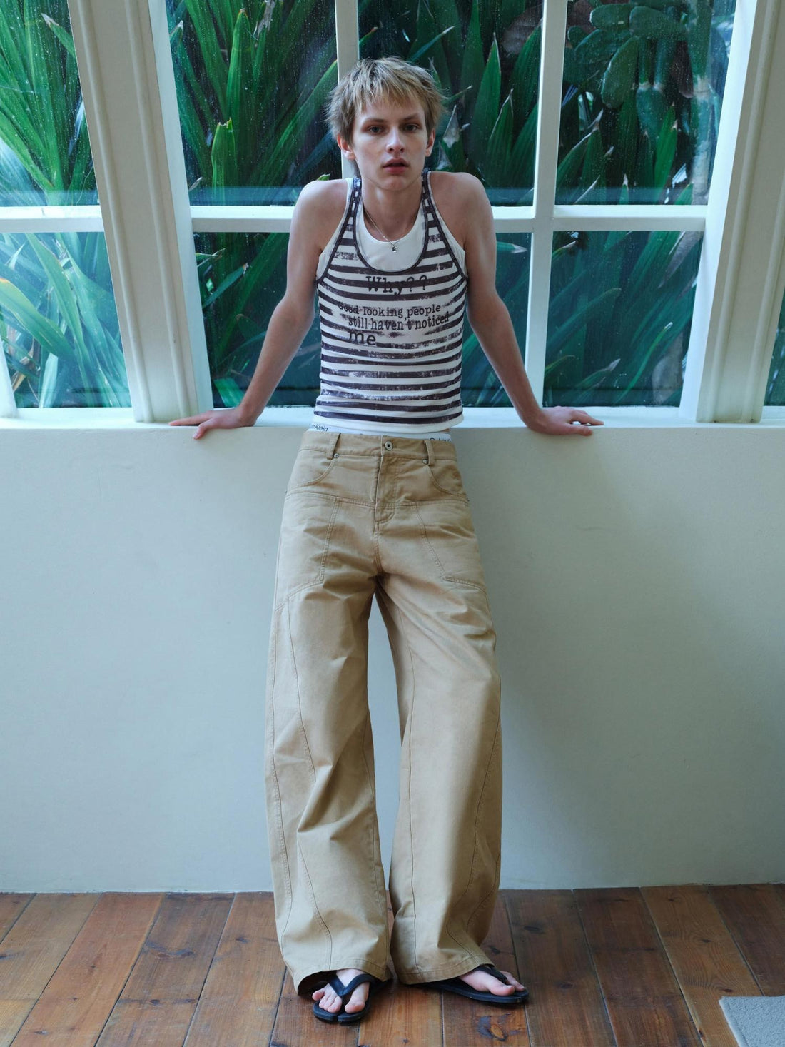 RUN TO THE FUTURE 100 Percent Cotton Mid Low Rise Button Fly Casual Khaki Unisex Wide-Leg Pants