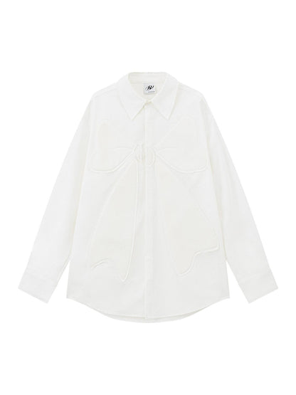 RUN TO THE FUTURE 100 Percent Cotton Soft Breathable Original Loose Bow Polo Button Women Shirts