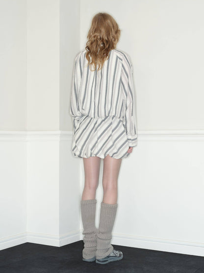RUN TO THE FUTURE 100 Percent Cotton Two Piece Set Vintage Striped Casual Women Everyday Shirts