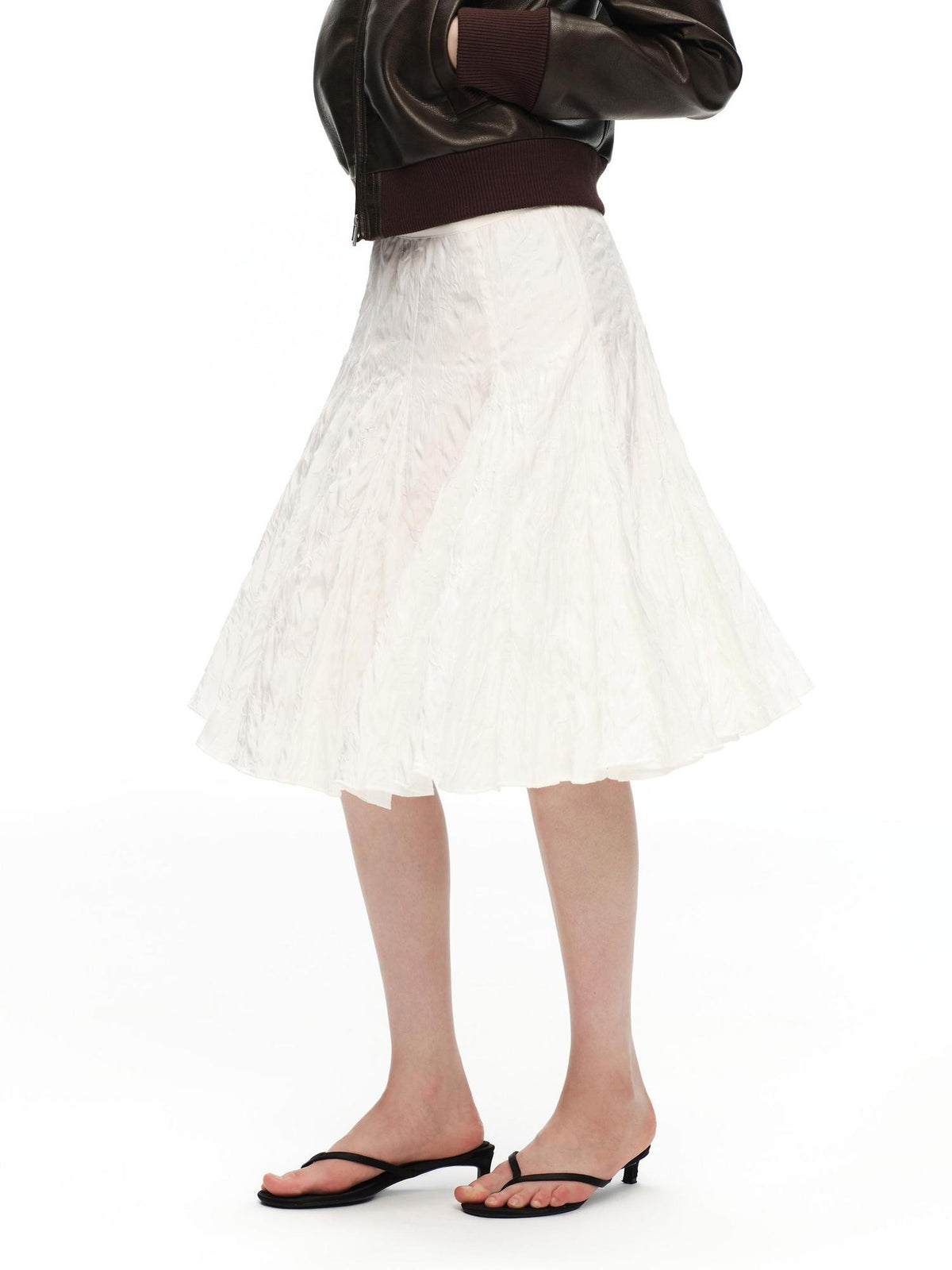 RUN TO THE FUTURE 3d Textured Irregular Pleated A Line Women&