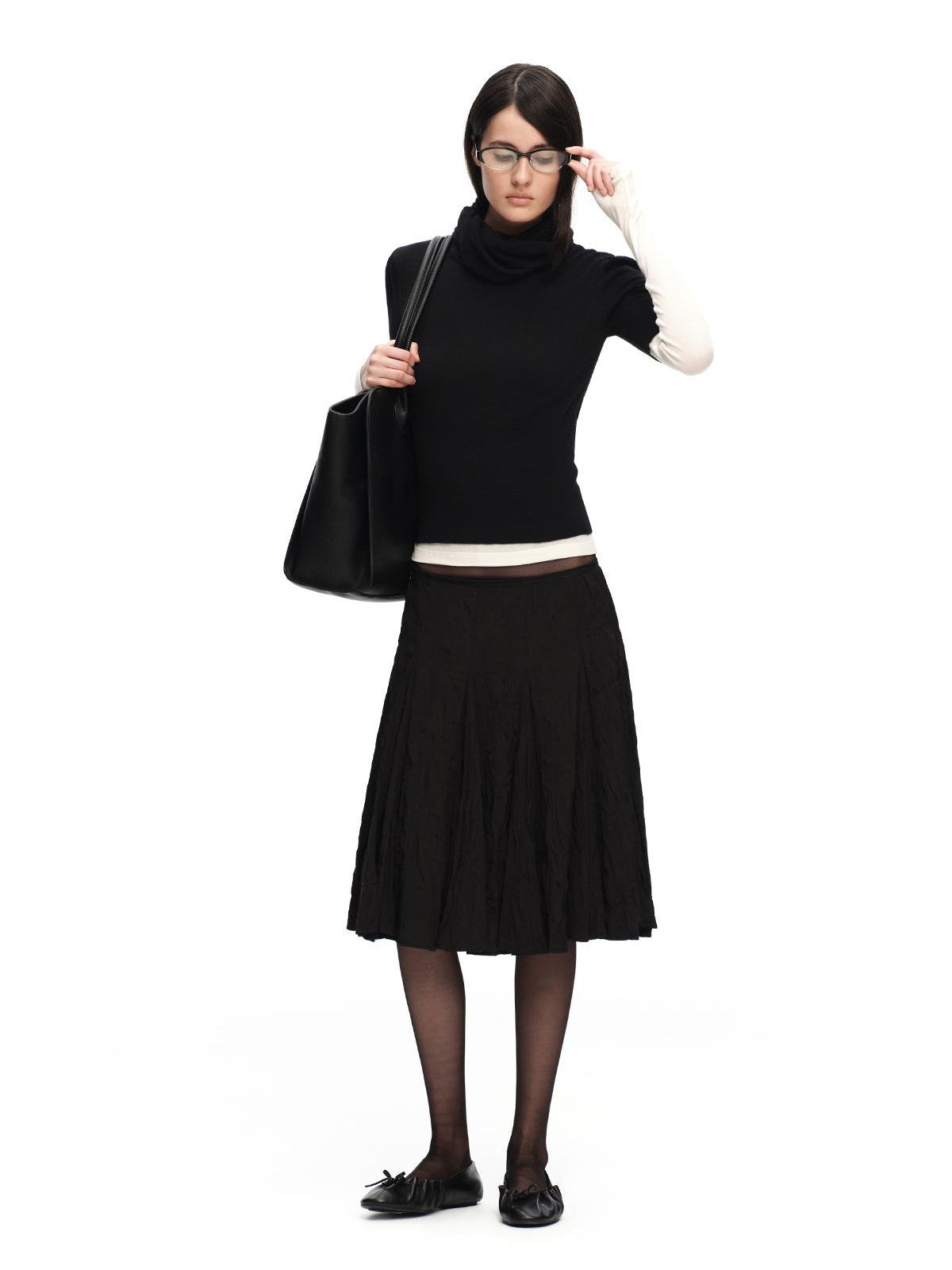 RUN TO THE FUTURE 3d Textured Irregular Pleated A Line Women&