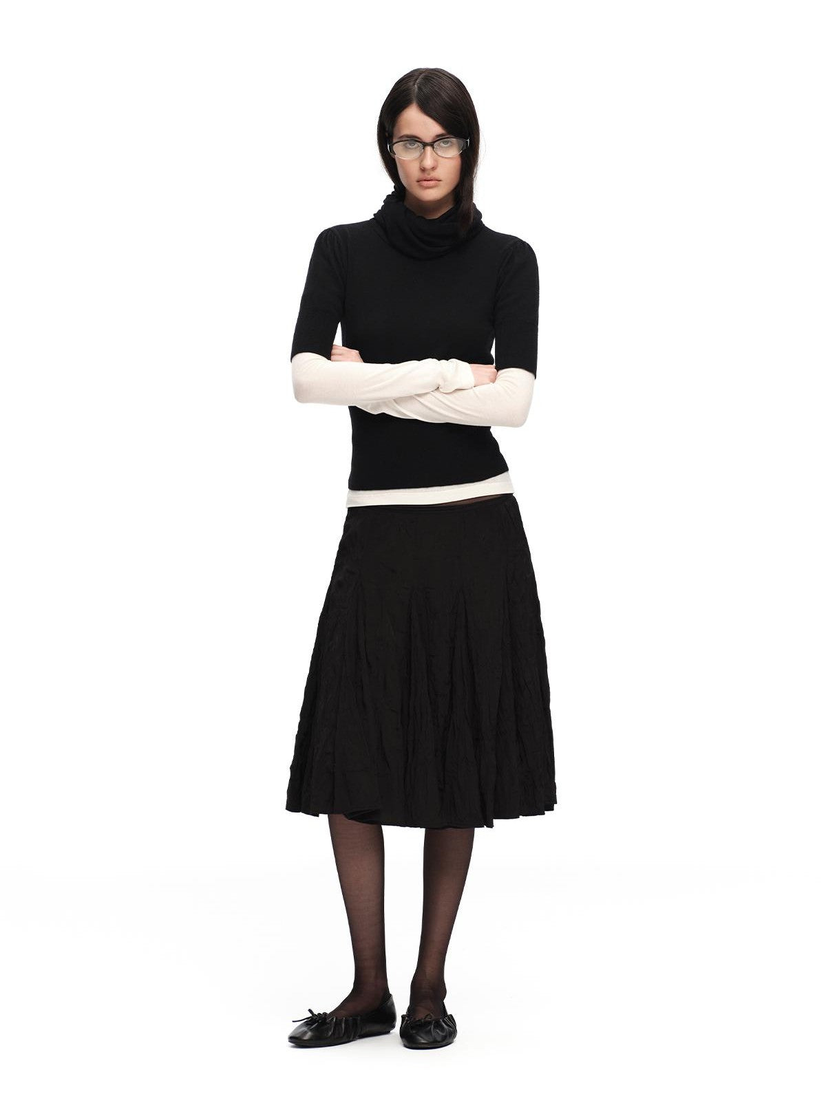 RUN TO THE FUTURE 3d Textured Irregular Pleated A Line Women&