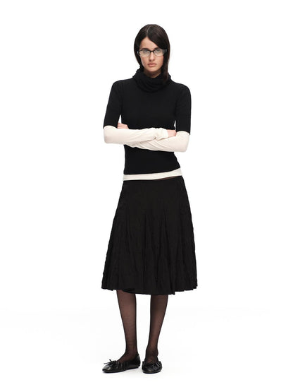 RUN TO THE FUTURE 3d Textured Irregular Pleated A Line Women&