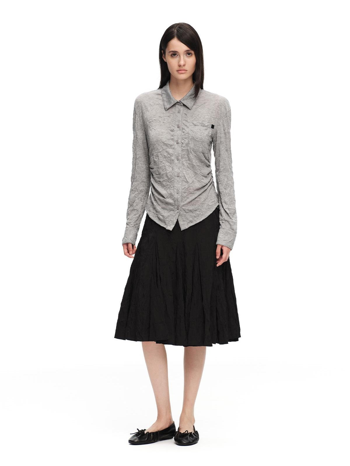 RUN TO THE FUTURE 3d Textured Irregular Pleated A Line Women&