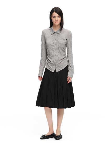 RUN TO THE FUTURE 3d Textured Irregular Pleated A Line Women&