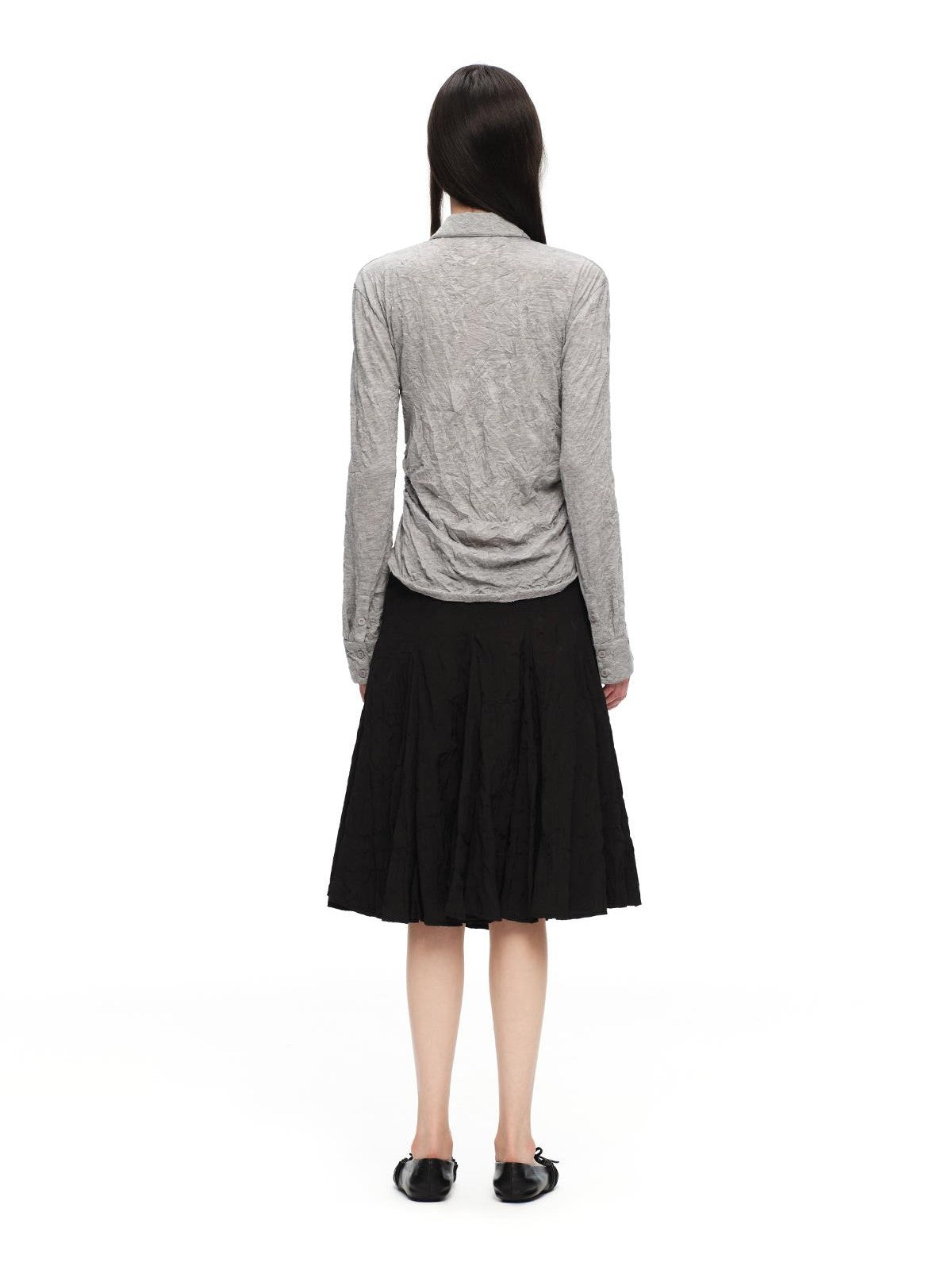 RUN TO THE FUTURE 3d Textured Irregular Pleated A Line Women&