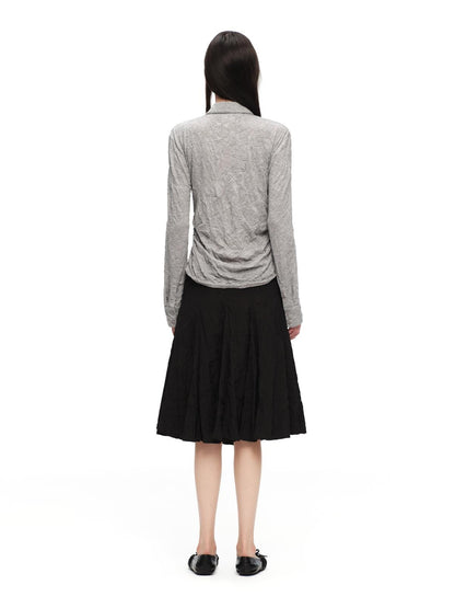 RUN TO THE FUTURE 3d Textured Irregular Pleated A Line Women&
