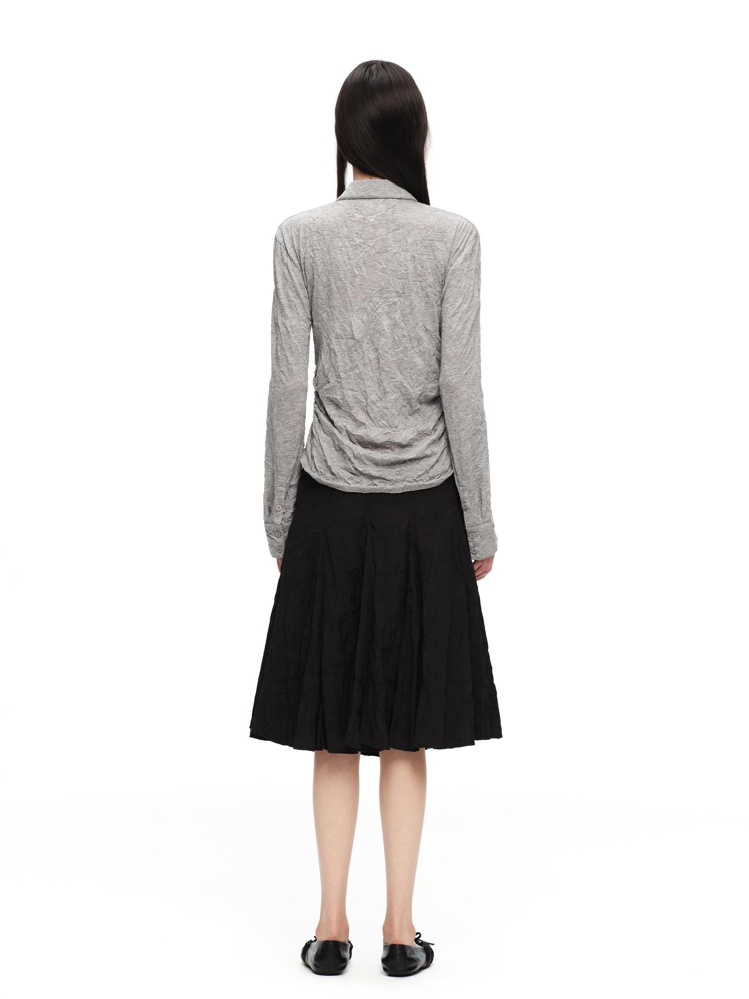 RUN TO THE FUTURE 3d Textured Irregular Pleated A Line Women&