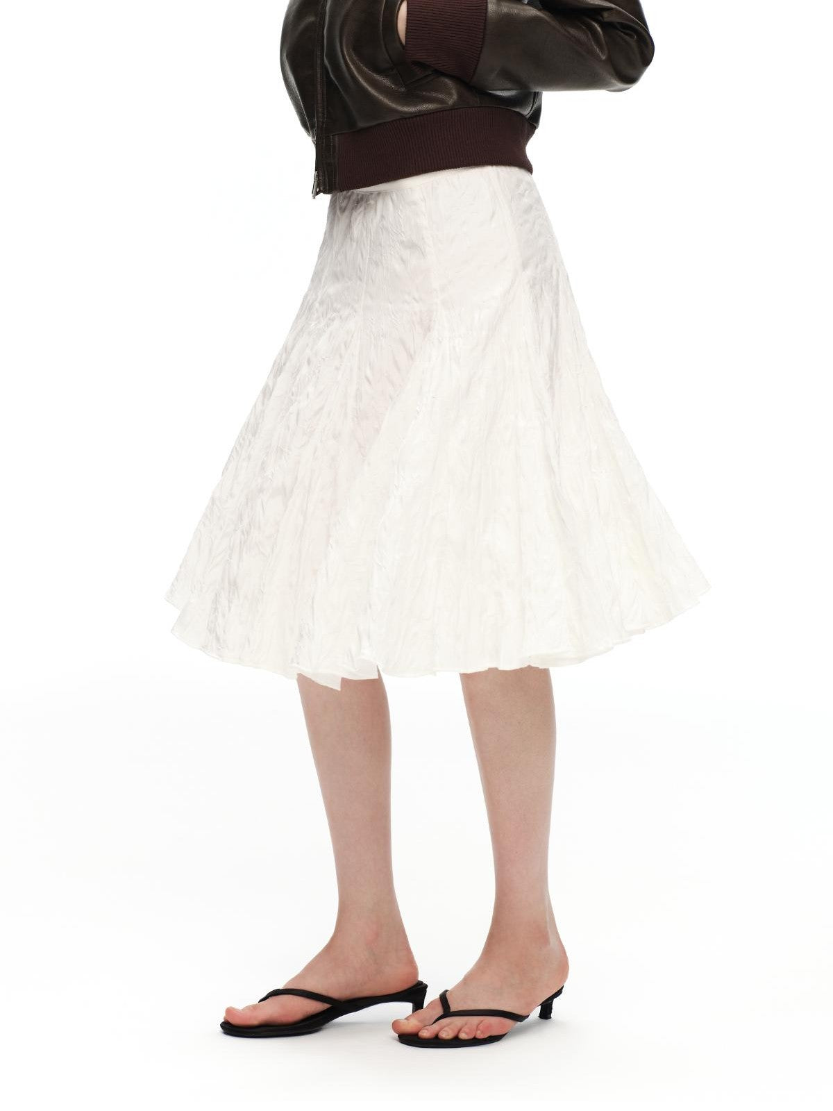 RUN TO THE FUTURE 3d Textured Irregular Pleated A Line Women&