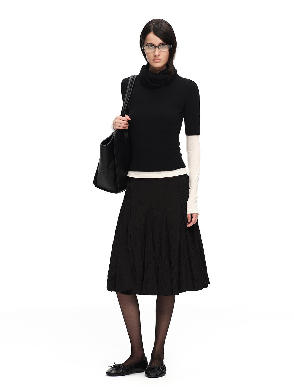 RUN TO THE FUTURE 3d Textured Irregular Pleated A Line Women&