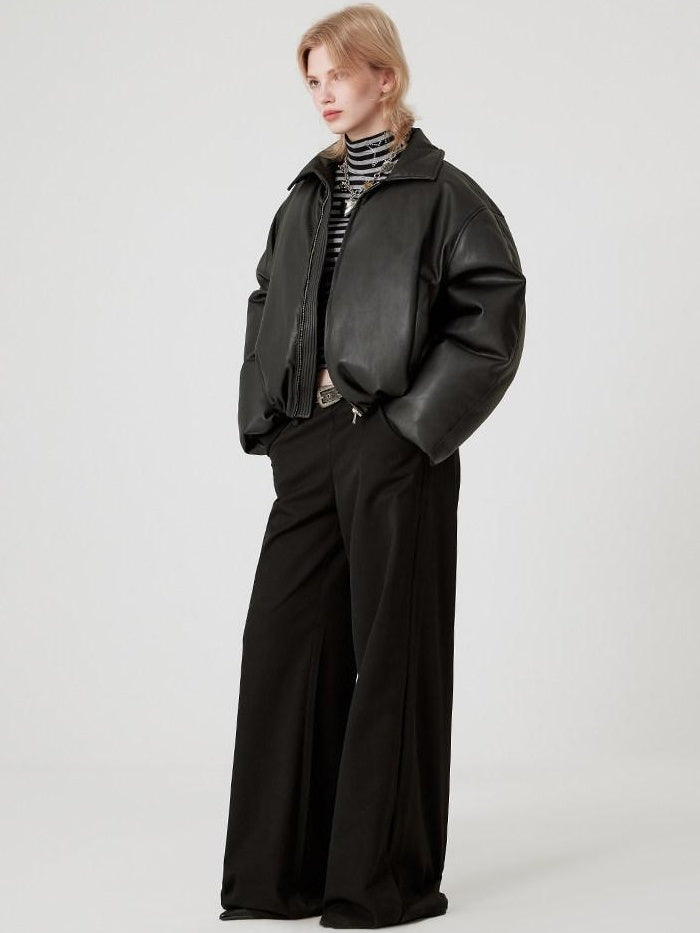 RUN TO THE FUTURE 90% White Duck Down Warm Vintage Commuter Straight Pu Zipper Down Jackets