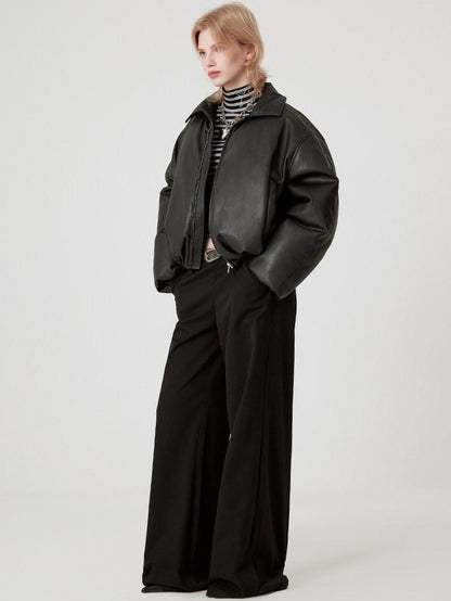 RUN TO THE FUTURE 90% White Duck Down Warm Vintage Commuter Straight Pu Zipper Down Jackets