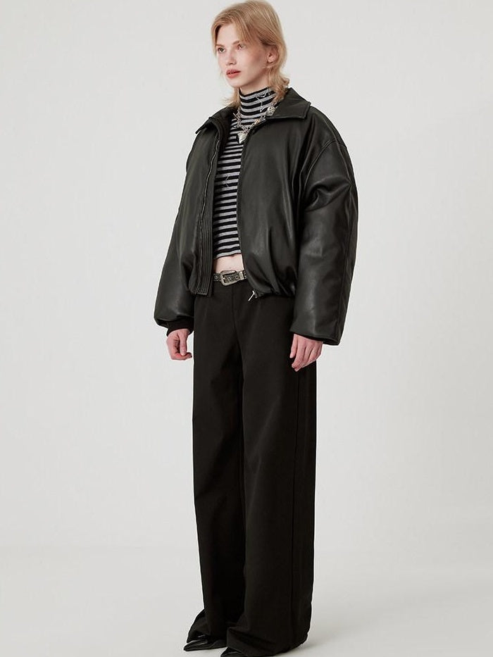 RUN TO THE FUTURE 90% White Duck Down Warm Vintage Commuter Straight Pu Zipper Down Jackets